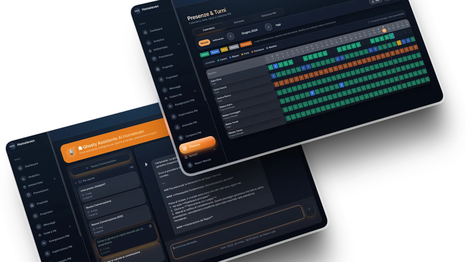 Presenze turni e assistente AI Homeleven