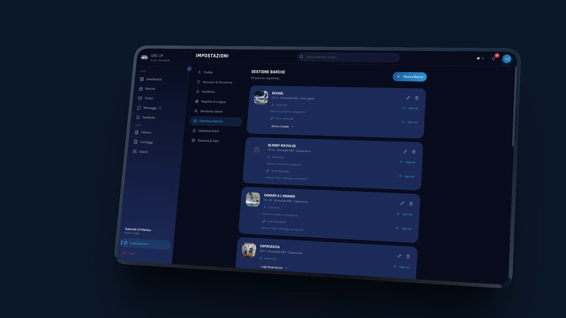 Dashboard gestionale su misura